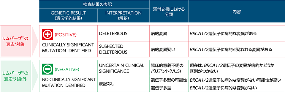 遺伝学的検査の結果