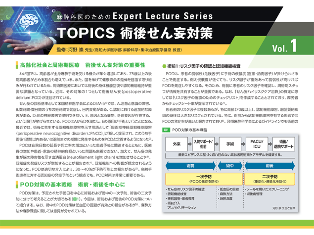 術後せん妄対策（麻酔科医のためのExpert Lecture Series Vol.1）