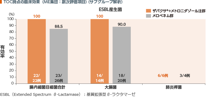 TOC時点の臨床効果(ME集団:副次評価項目)(サブグループ解析)