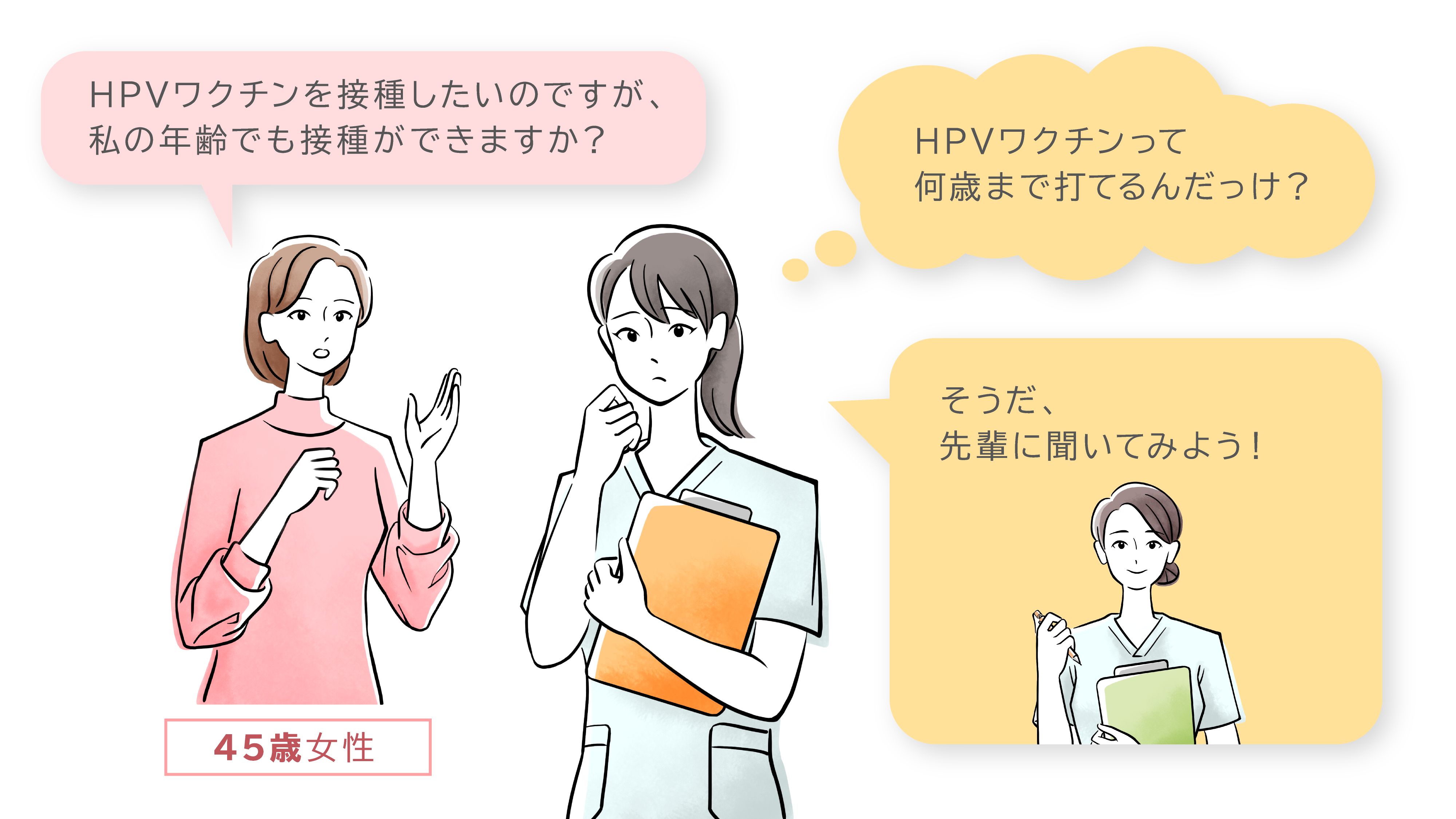 「HPVワクチンを接種したいのですが、私の年齢でも接種ができますか？」 あなたはどう応える？