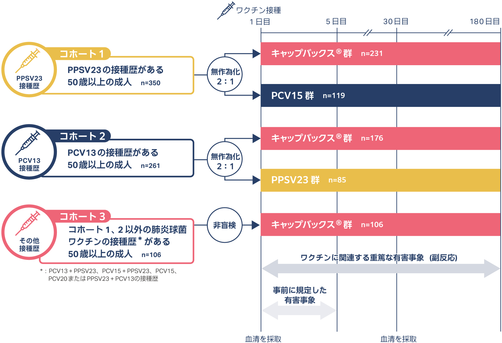 1 年以上前に肺炎球菌ワクチンの接種歴がある50歳以上の成人を対象としたキャップバックス®の安全性と免疫原性を検討した試験(STRIDE-6試験)の試験デザイン