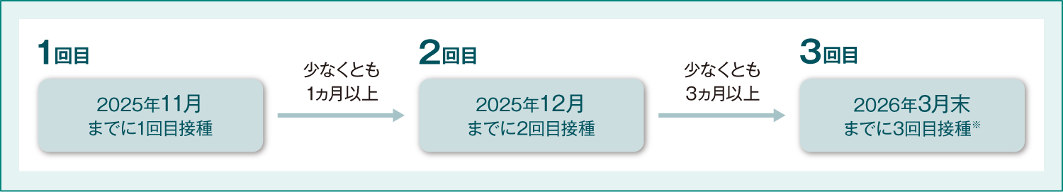 図4_『シルガード®9(3回接種法)の標準的な接種間隔で接種できない場合の接種スケジュール』のインフォグラフィック