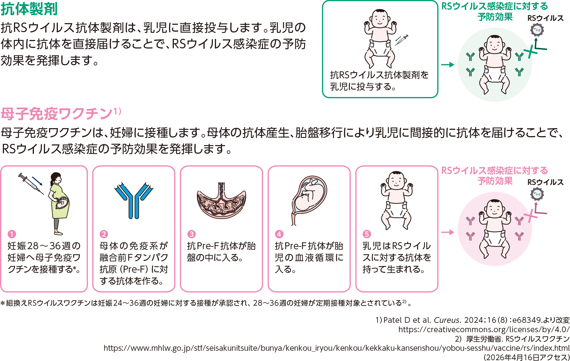 抗体製剤と母子免疫ワクチン